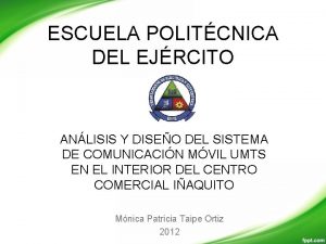 ESCUELA POLITCNICA DEL EJRCITO ANLISIS Y DISEO DEL