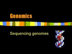 Genomics Sequencing genomes DNA Sequencing n Chain Termination
