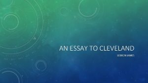 Essay to cleveland from lebron james