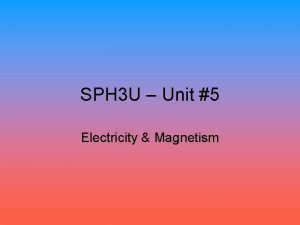 SPH 3 U Unit 5 Electricity Magnetism Unit