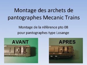 Montage des archets de pantographes Mecanic Trains Montage