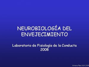 NEUROBIOLOGA DEL ENVEJECIMIENTO Laboratorio de Fisiologa de la