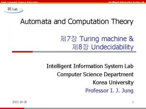 Dept Computer Science Korea Univ Intelligent Information System