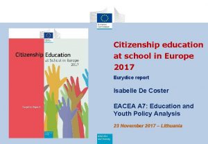 Citizenship education at school in Europe 2017 Eurydice