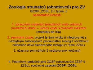 Zoologie strunatc obratlovc pro ZV Bi 2 MPZOSL