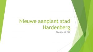 Nieuwe aanplant stad Hardenberg Plantlijst 481 500 Kaartje