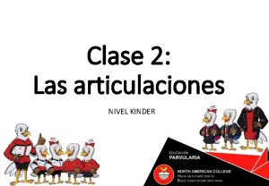 Clase 2 Las articulaciones NIVEL KINDER HOY CONOCEREMOS