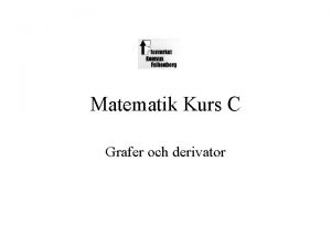 Matematik Kurs C Grafer och derivator Derivatan f