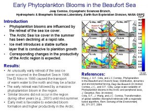 Early Phytoplankton Blooms in the Beaufort Sea Joey