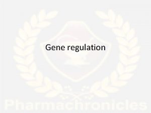 Gene regulation Gene regulation Gene involved in a