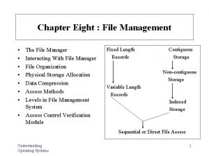 Chapter Eight File Management The File Manager Interacting