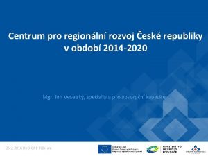 Centrum pro regionln rozvoj esk republiky v obdob