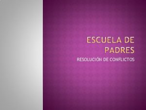 RESOLUCIN DE CONFLICTOS HERENCIA MEDIO PREDISPOSICIONES Las conductas