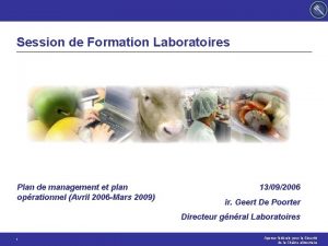 Session de Formation Laboratoires Plan de management et