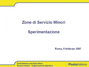 Zone di Servizio Minori Sperimentazione Roma 6 febbraio