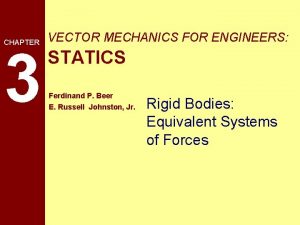 CHAPTER 3 VECTOR MECHANICS FOR ENGINEERS STATICS Ferdinand