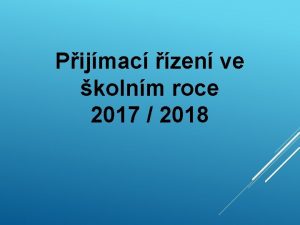 Pijmac zen ve kolnm roce 2017 2018 KDE