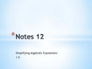 Simplifying Algebraic Expressions 1 5 Vocabulary Term a