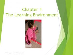 Chapter 4 The Learning Environment 2015 Cengage Learning