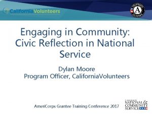 Ameri Corps Advantage California Volunteers Grantee Training Conference