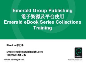 Emerald Group Publishing Emerald e Book Series Collections