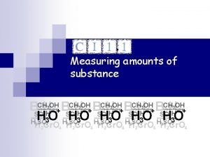 Measuring amounts of substance Relative atomic mass n