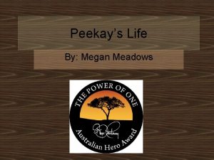 Peekays Life By Megan Meadows Peekays mother was