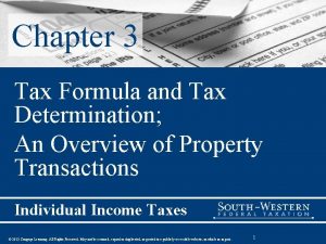 Chapter 3 Tax Formula and Tax Determination An