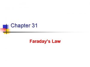 Chapter 31 Faradays Law Michael Faraday n n