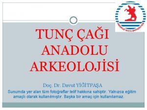 TUN AI ANADOLU ARKEOLOJS Do Dr Davut YTPAA