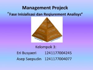 Management Projeck Fase Inisialisasi dan Reqiurement Analisys Kelompok