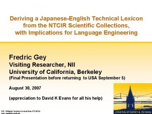 Deriving a JapaneseEnglish Technical Lexicon from the NTCIR