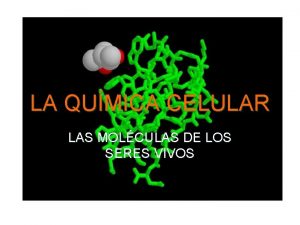 LA QUMICA CELULAR LAS MOLCULAS DE LOS SERES