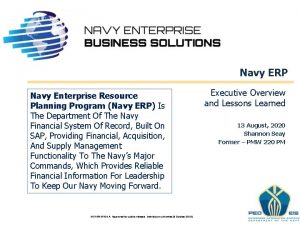Navy ERP Navy Enterprise Resource Planning Program Navy