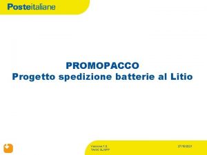 PROMOPACCO Progetto spedizione batterie al Litio Versione 1