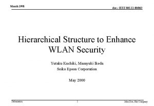 Month 1998 doc IEEE 802 11 00063 Hierarchical