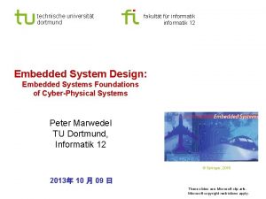 technische universitt dortmund fakultt fr informatik 12 Embedded