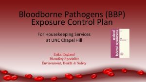 Bloodborne Pathogens BBP Exposure Control Plan For Housekeeping