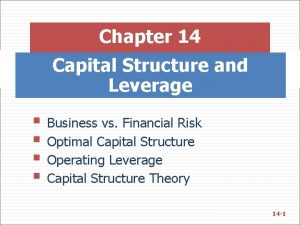 Chapter 14 Capital Structure and Leverage Business vs