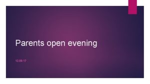 Parents open evening 12 09 17 Staff in