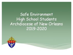 Safe Environment High School Students Archdiocese of New