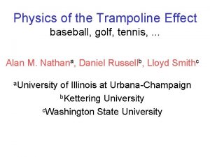 Physics of the Trampoline Effect baseball golf tennis