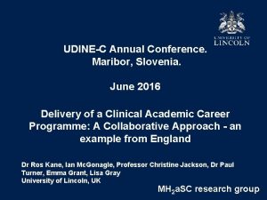 UDINEC Annual Conference Maribor Slovenia June 2016 Delivery