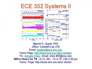 ECE 352 Systems II Manish K Gupta Ph