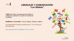 LENGUAJE Y COMUNICACIN Las Slabas Habilidades a desarrollar