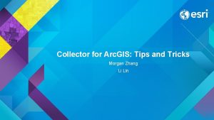 Collector for Arc GIS Tips and Tricks Morgan