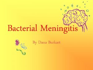 Bacterial Meningitis By Dana Burkart What is bacterial