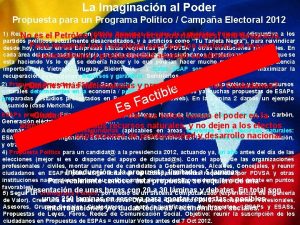 La Imaginacin al Poder Propuesta para un Programa