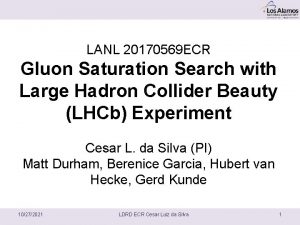 LANL 20170569 ECR Gluon Saturation Search with Large