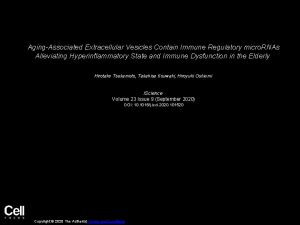 AgingAssociated Extracellular Vesicles Contain Immune Regulatory micro RNAs